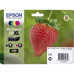Epson 29XL multipack (Opruiming 4 x 1-pack los) zwart en kleur (C13T29964012) - Inktcartridge - Origineel Hoge Capaciteit