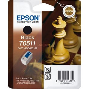 Epson T0511 (Zonder verpakking) zwart (C13T05114010) - Inktcartridge - Origineel