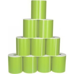 FLWR Zebra 10-pack verzendetiketten groen (FLWR-102-150-25-Green-10PACK) - Labels - Huismerk (compatible)