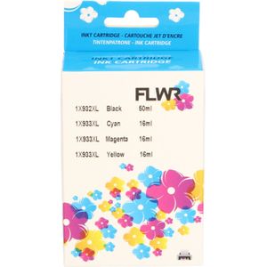 FLWR HP 932XL/933XL Multipack zwart en kleur (FLWR-933XL-MP) - Inktcartridge - Compatible XXL