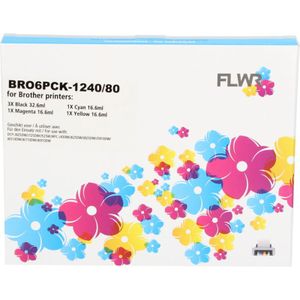 FLWR Brother LC-1240 Megapack zwart en kleur (BRO6PCK-04) - Inktcartridge - Huismerk (compatible)