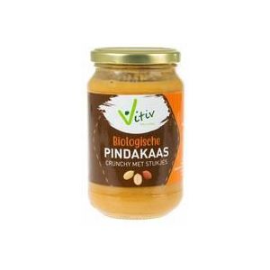 Vitiv Pindakaas crunchy met stukjes bio 350g