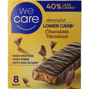We Care Lower carb tussendoortje chocola & hazelnoot 8st