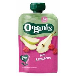 Organix Knijpfruit peer en framboos 6 maanden bio 100g