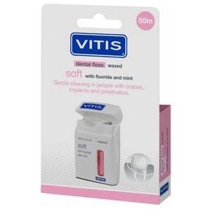 Vitis Floss soft waxed expanding fluor roze 50 meter 1st