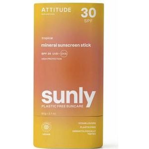 Attitude Sunly zonnebrandstick SPF30 tropisch 60g