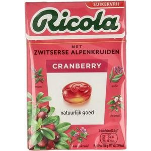 Ricola Cranberry suikervrij doosje 50g