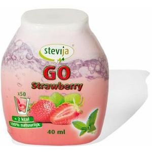 Stevija Stevia limonadesiroop go strawberry 40ml