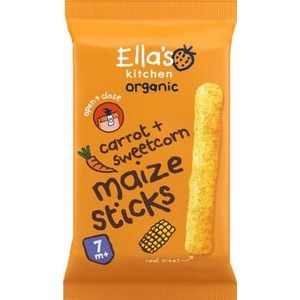 Ella's Kitchen Maize sticks carrot sweetcorn 7+ maanden bio 16g
