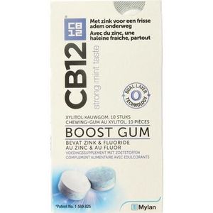 CB12 Mondverzorging boost kauwgom strong mint 10st