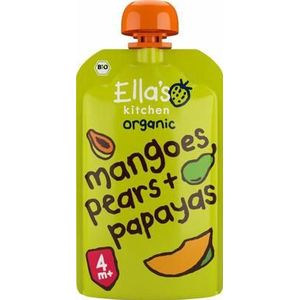 Ella's Kitchen Mangoes pears & papayas knijpzakje 4+ maanden bio 120g