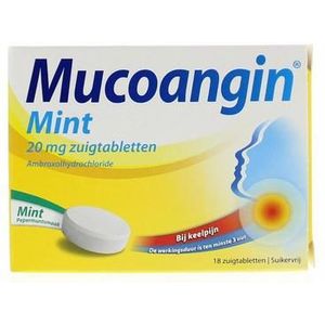 Mucoangin Mint suikervrij 20mg 18zt