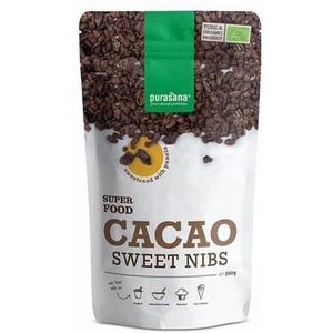 Purasana Cacao nibs gezoet panela bio 200g