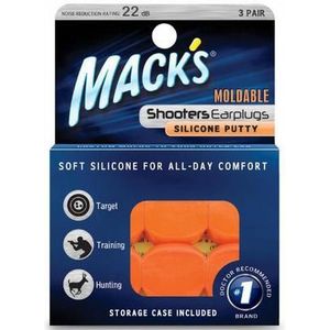 Macks Shooters moldable earplugs orange 3paar