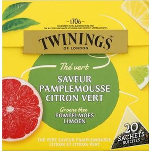 Twinings Groene thee pompelmoes citroen limoen 20st