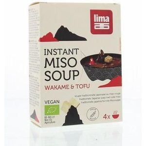 Lima Instant miso soep wakame tofu 4 x 10 gram bio 40g