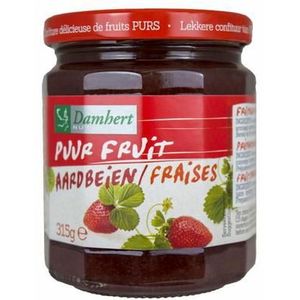 Damhert Puur fruit confituur aardbei 315g