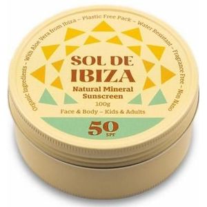 Sol de Ibiza Zonnebrand blikje vegan SPF50 100g