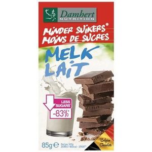 Damhert Chocoladetablet melk minder suikers 85g