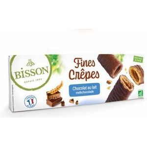 Bisson Crepes melkchocolade bio 90g