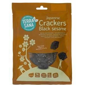 Terrasana Japanse bruine rijstcrackers zwarte sesam bio 60g