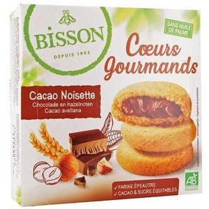 Bisson Gevulde koekjes hazelnoot choco bio 180g