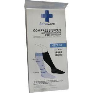 Solvacare Compressiekous zwart M 23 - 26 cm 1paar