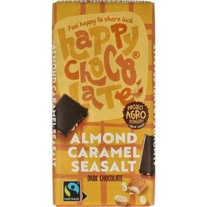 Happy Chocolate Puur amandel karamel zeezout bio 100g