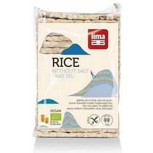 Lima Rijstwafels zonder zout dun recht bio 130g
