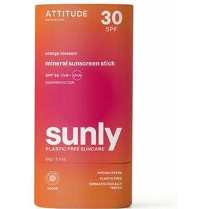 Attitude Sunly zonnebrandstick SPF30 oranjebloesem 60g