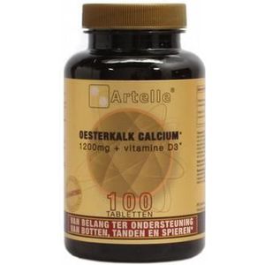 Artelle Oesterkalk 1200mg, calcium + vitamine D3 100tb