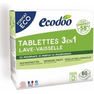 Ecodoo Vaatwas tabletten 3-in-1 geconcentreerd XL bio 60st