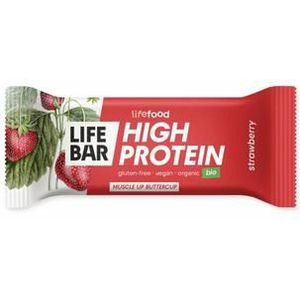 Lifefood Lifebar proteine aardbei bio 40g