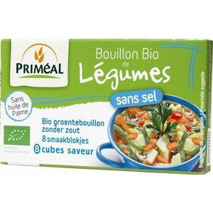 Primeal Groentebouillon blokjes zonder zout 9 gram bio 8x9g