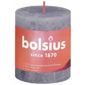 Bolsius Rustiek stompkaars shine 80/68 frosted lavender 1st