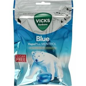 Vicks Blue menthol suikervrij bag 72g