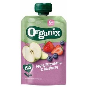 Organix Knijpfruit appel, aardbei en bosbessen 6+M bio 100g