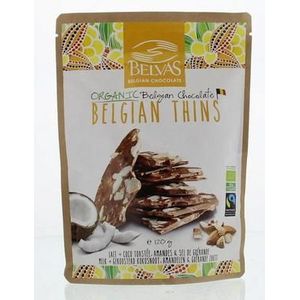 Belvas Thins melk kokos amandel bio 120g
