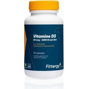 Fittergy Vitamine D3 50mcg met zink 100tb