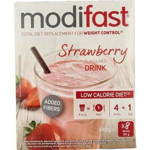 Modifast Intensive milkshake aardbei 8 zakjes 440g