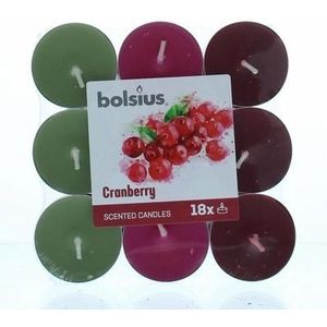 Bolsius Geurtheelicht multi colour brick 18 cranberry (18st)