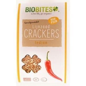 Biobites Raw food lijnzaad cracker Indian 30g