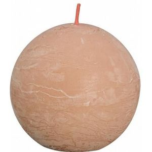 Bolsius - Rustieke kleine stompkaars 'Boule' (Ø7.6cm) - Misty Pink