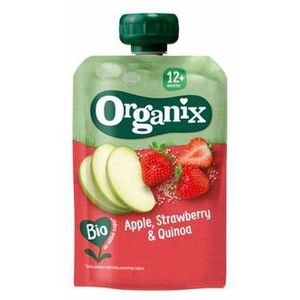 Organix Knijpfruit appel, aardbei & quinoa 12 maanden bio 100g