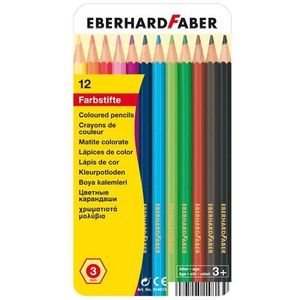 12 Kleurpotloden Eberhard Faber in bliketui