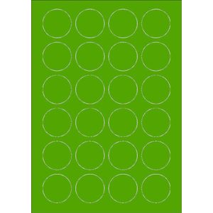 Groene A4 etiketten 40 mm rond (100 vel)