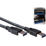 USB 3.0 A Male - A Male kabel 0,5 meter zwart