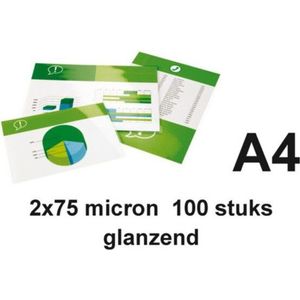 Quantore A4 lamineerhoezen glanzend 2x75 micron 100 stuks