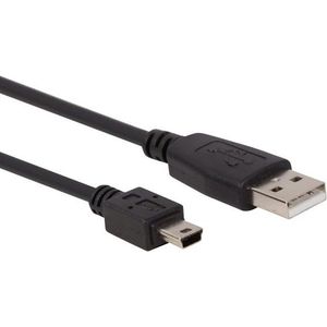 Mini-USB naar USB A 2.0 kabel 0,75m zwart HQ-Power