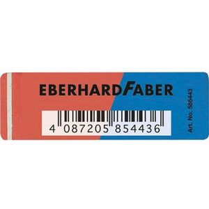 Potlood- en inktgum Eberhard Faber rood/blauw